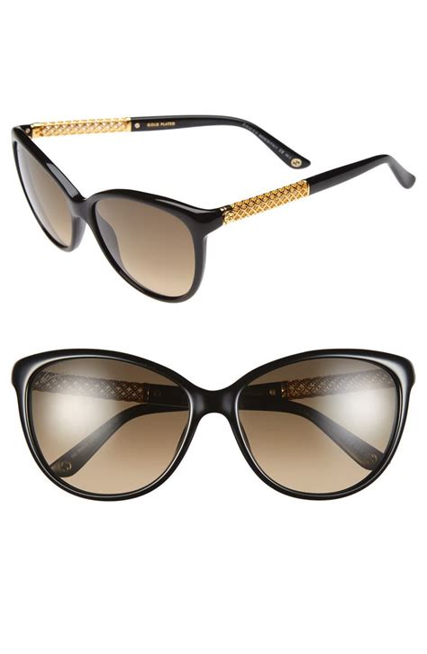 gucci 57mm retro sunglasses yellow|gucci oversized cat eye sunglasses.